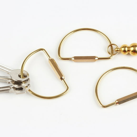 EXHUMKY 1Set Brass Keychain with Quick Release for Belt Clip Classic Style for Men