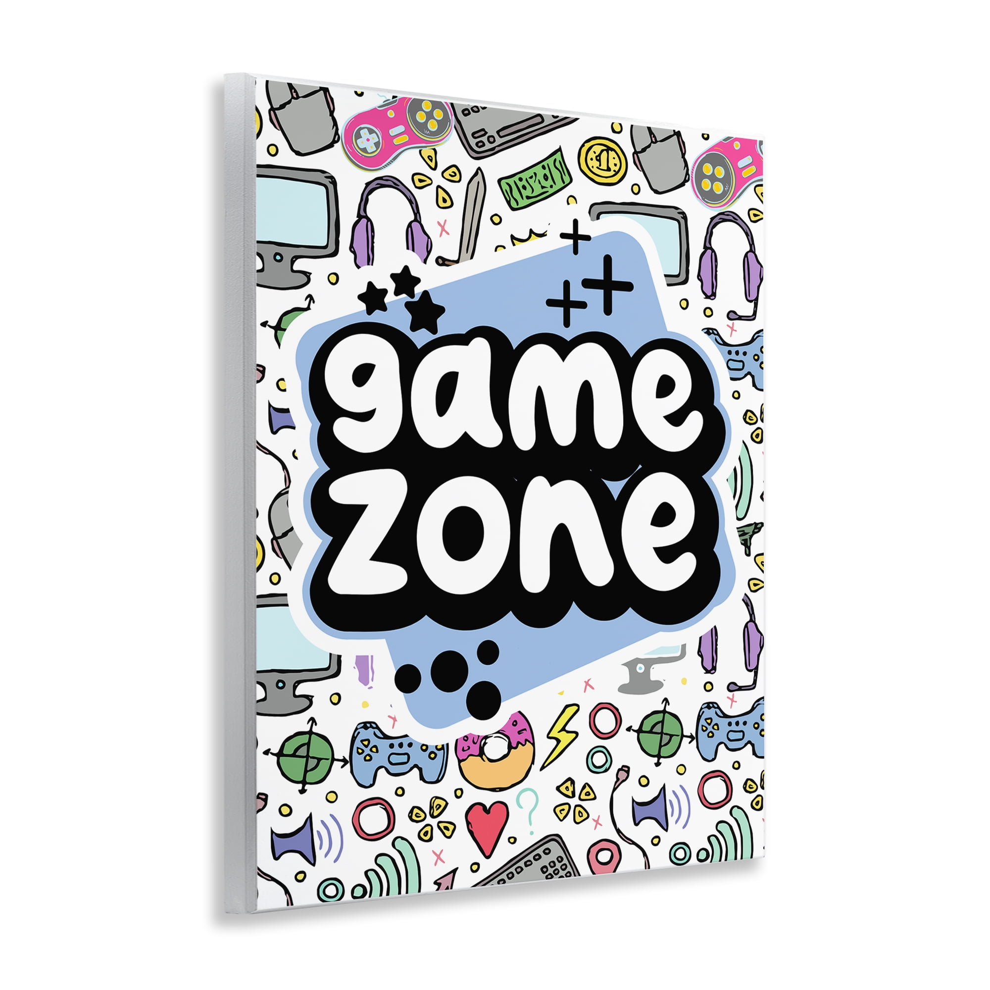 Stupell Industries Blue Game Zone Entertainment Painting Unframed Art Print Wall Art, 11 x 14