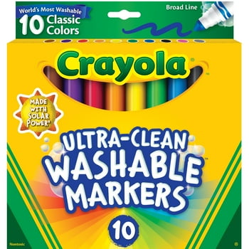 Crayola Ultra-Clean Washable Broad Line Markers, Easter Basket Stuffers, School Supplies, 10 Ct