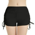 thumbnail image 2 of Dorkasm Women's Swim Shorts High Waist Swimsuit Bottoms Adjustable Side Tie Bathing Suit Boy Shorts Bikini Board Shorts Black L, 2 of 5