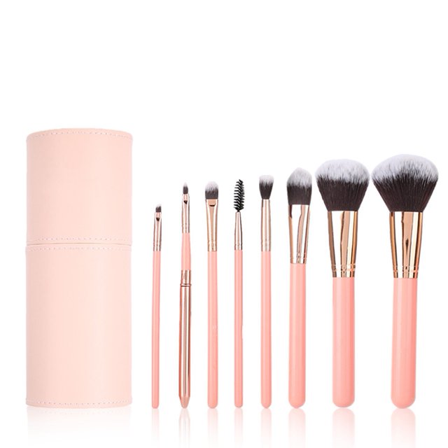 Brocha de maquillaje para ojos, 8 unidades/juego, brocha de maquillaje portátil, brocha para base, brocha cosmética, diseño a prueba de futuro