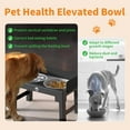 thumbnail image 3 of Elevated Dog Bowls 6 Height Adjustable Raised Dog Bowl Stand with Stainless Steel and Slow Feeder Bowl with Baffle Non-Slip Pet Bowls for Tall Large Medium Small Dogs Cats Black, 3 of 6