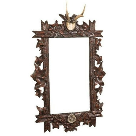 - Wall Mirror MOUNTAIN Rustic Roe Deer Antler Stag Leaves Leaf Rectangular OK-1228