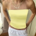 thumbnail image 2 of womens tank tops Strapless Striped Bandeau Tube Top Sleeveless Backless Casual Crop Top, 2 of 5