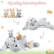 MaoGoLan 24 4Pcs Bunny Stuffed Animals with 3 Babies Inside Rabbit Plush Toy