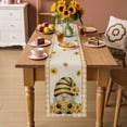 thumbnail image 2 of Sunflower Gnomes Table Runner 72 Inches, Summer Botanical Bee Yellow Plaid Rustic Bed Runner Dresser Scarves Tabletop for Indoor Outdoor Parties/Ceremony/Banquet, 18" x 72", 2 of 9