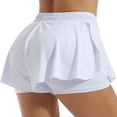 thumbnail image 4 of ClodeEU Women's 2 in 1 Workout Shorts ,Breathable Quick Dry Running Shorts with Built in Liner for Yoga and Tennis White,Womens Plus S, 4 of 6