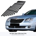 thumbnail image 3 of APS Compatible with Chrysler Crossfire 2004-2008 Main Upper Stainless Steel Black 8x6 Horizontal Billet Front Grill Grille Insert R86525J, 3 of 7