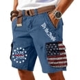 thumbnail image 2 of We The People Script Cargo Shorts with 1776 To 2026 Badge and Relaxed Fit, Awesome For Town Hall Meetings Historical Tours Dark Blue XXL, 2 of 5