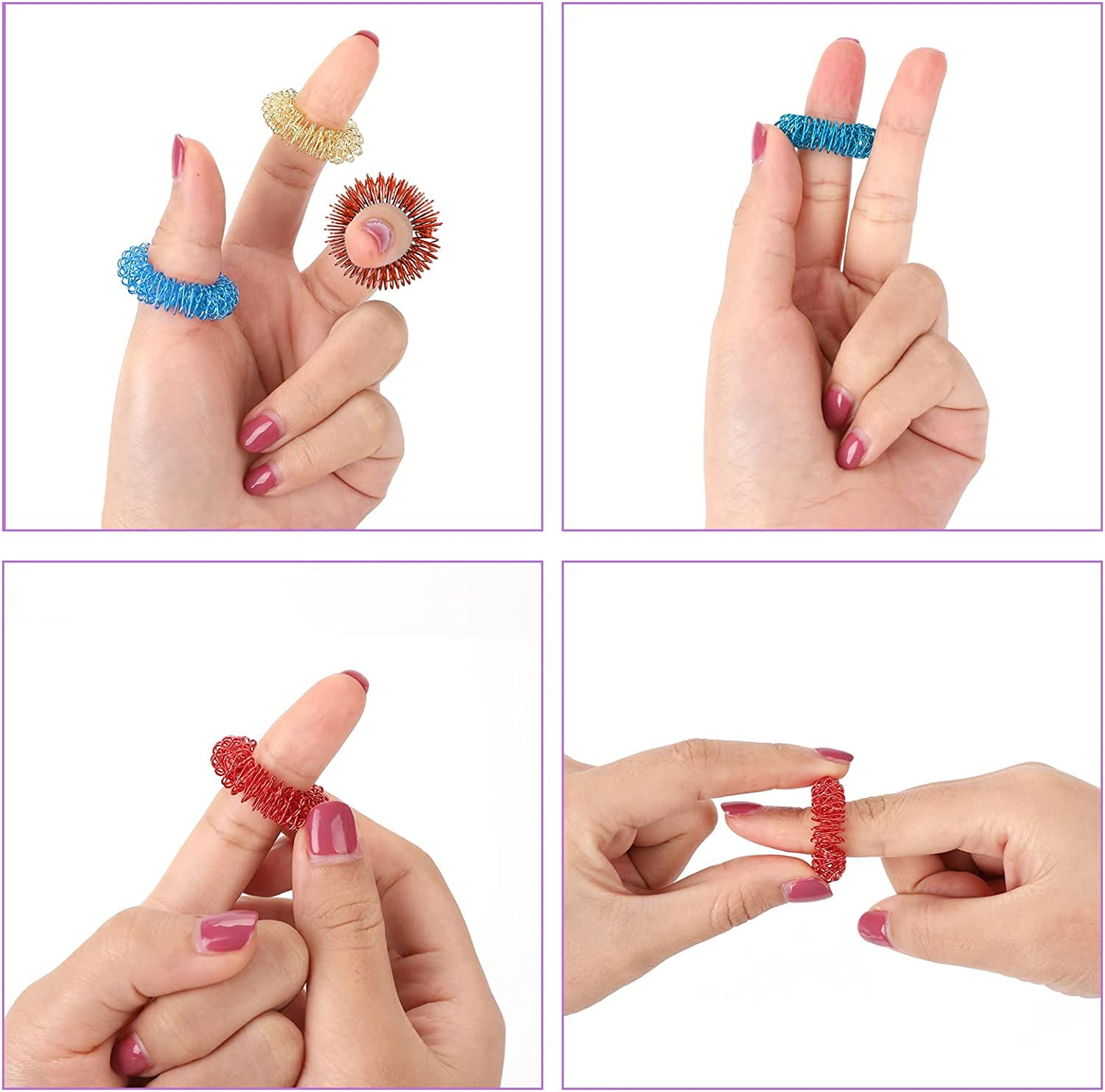 10PCS/Pack Acupressure Rings Spiky Sensory Finger Rings Set for Teens  Adults Stress Reducer Massager Stress Relief Fidget Toys - AliExpress
