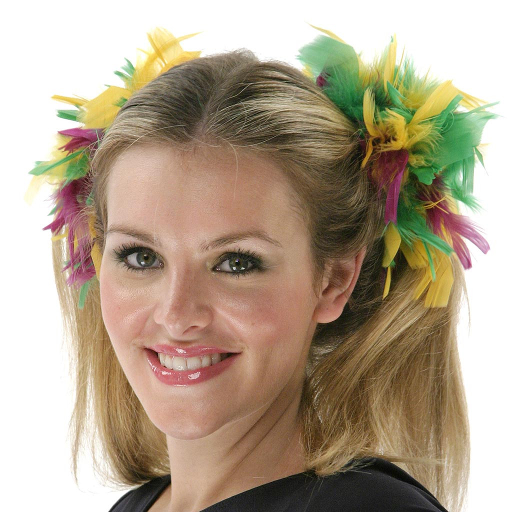 Zucker Turkey Feather Chandelle Cuffs Hair Ties Mardigras