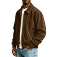thumbnail image 6 of Men Lapel Collar Corduroy Button Jacket Long Sleeve Vintage Cargo Outer Coat with Pocket, 6 of 7