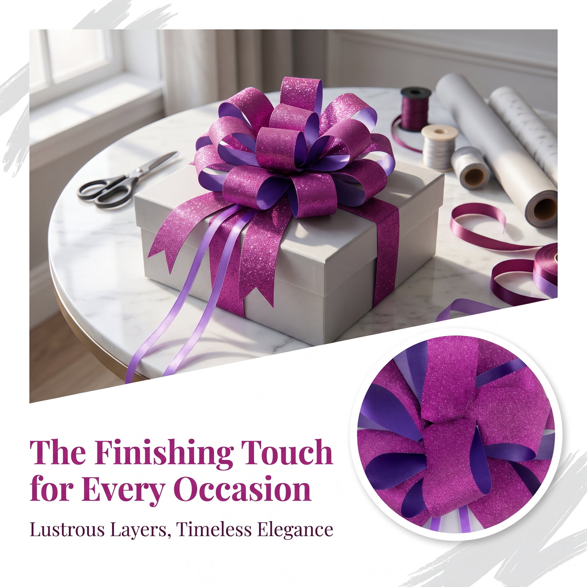 Unique Bargains Multi-Layered Star Bows for Decoration and Gift Wrapping Purposes Purple