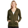thumbnail image 2 of Women’s Lightweight Cotton Hoodie with Packets S-3XL Full Zip Cotton Blend Drawstring Zipper Hooded Sweatshirt Jacket Regular & Plus Size Casual Womenswear Activewear, 2 of 3