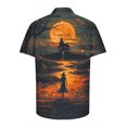 thumbnail image 4 of VBTAPA Novelty Party Shirts for Men Halloween 3D Printed Short Sleeve Button Down Shirt Hawaiian Beach Shirts Lightweight Holiday Blouses Orange XXXXL, 4 of 5