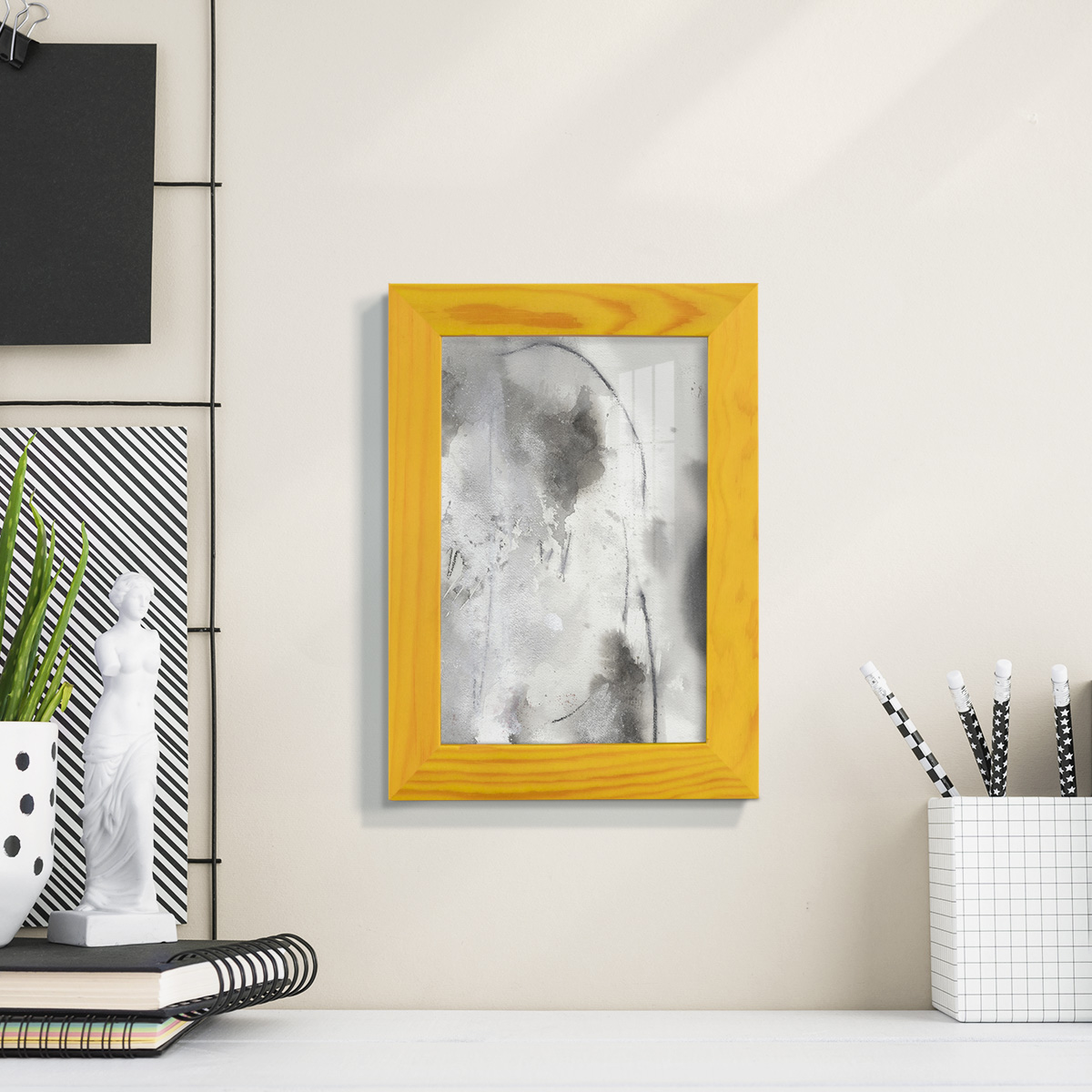 Mystical Objects IV - Framed Print w/glass - Sunflower Yellow