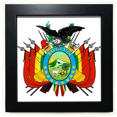 thumbnail image 1 of Bolivia National Emblem Country Black Square Frame Picture Wall Tabletop, 1 of 3