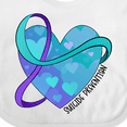 thumbnail image 4 of Inktastic Suicide Prevention Awareness Purple and Teal Heart Ribbon Boys or Girls Baby Bib, 4 of 4