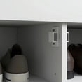 thumbnail image 4 of Spaco Shoe Storage Bench with Adjustable Shelves and Shutter Doors, Modern Entryway Bench with Cushion and Hidden Compartments for Indoor, White, 4 of 11