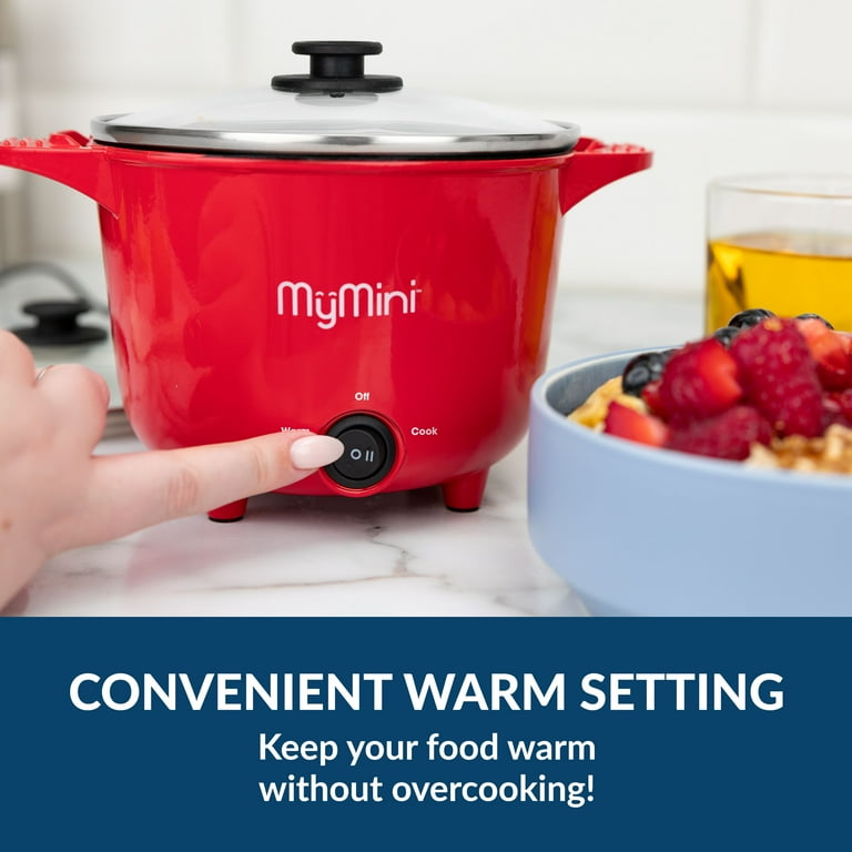 MyMini Electric Multi-Cooker Pot 32 oz Red Compact Food Steamer