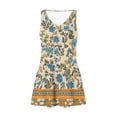 thumbnail image 6 of Xixinqiwan No Boundaries Sundresses for Women ,Women's Summer Floral Print Dress Pocket Sleeveless V-Neck Dress, Floral Casual Dress Daily Wear, 6 of 7