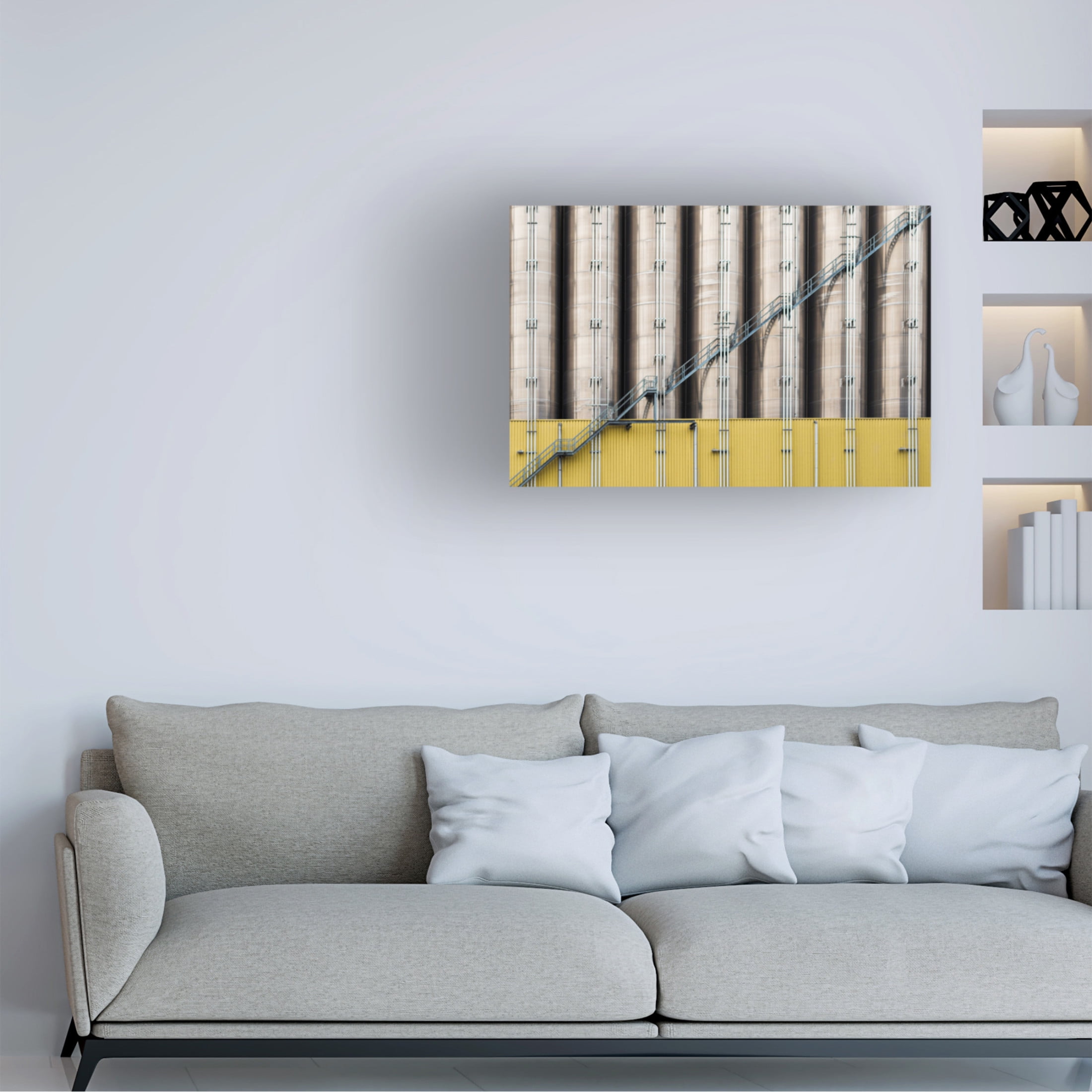 Canvas Wall Art - Luc Stalmans 'Industrial Part I' Wall Art for Living Room, Bedroom, or Office D?cor by Trademark Fine Art - 32 x 22 Inches