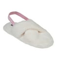 thumbnail image 6 of Kensie Cute Cross Strap Faux Fur Home Slippers, Ivory (Women's), 6 of 7