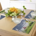 thumbnail image 4 of Ambesonne Nature Place Mats Set of 4, Daisy Flowers in Yard, Standard Size, White Green Blue, 4 of 6