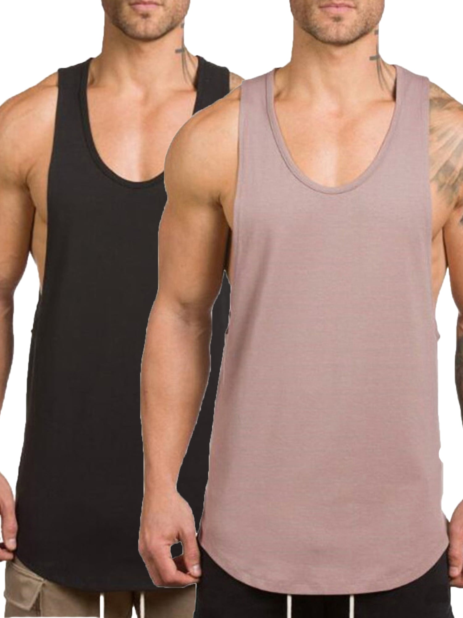 icyzone Workout Tank Tops for Men Athletic Tops Muscle Tank Gym Running Exercise Shirts Pack of 2 