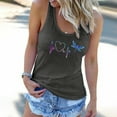 thumbnail image 2 of Camisetas sin mangas con estampado informal de latido del corazón sin mangas con cuello redondo de verano a la moda para mujer Pompotops lopia989766, 2 of 6