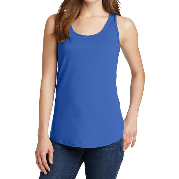 Ladies Core Cotton Tank Top Royal Small