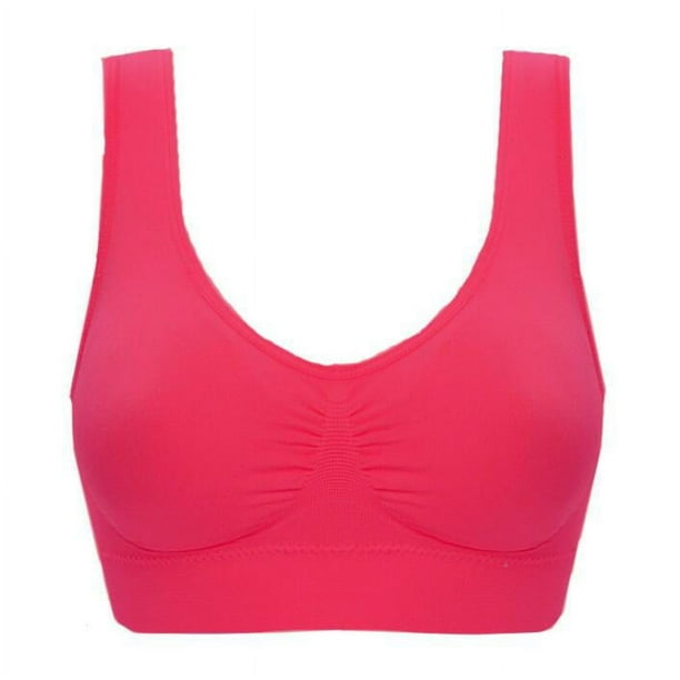 Sujetador deportivo sin almohadilla para el pecho y sin aros de acero, talla grande, para mujer, de una sola capa, sin almohadilla para el pecho, ropa interior para mujer