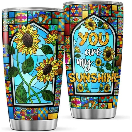 

Sunflower Insulated Theme Flower Tumbler 20 Oz With Lid Stainless Steel Coffee Travel Floral Mug Cup Drinking Glasses For Girls Mother Daughter Women On Holiday Birthday