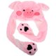 thumbnail image 1 of FELTECHELECTR Gorro de cerdo de peluche, divertido gorro de cerdo de peluche en movimiento, saltando, unisex, con orejeras para mujeres y niñas, para fiestas navideñas de invierno., 1 of 6