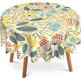 thumbnail image 1 of Floral Round Table Cloth 60 Inch,Beautiful Herbs Flowers Tablecloth Waterproof Stain Wrinkle Resistant Washable Circle Table Cover for Home Kitchen Dining Room Party Outdoor Picnic, 1 of 5