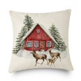 thumbnail image 1 of Árbol de Navidad de animales lindos Funda de cojín de lino Funda de almohada de granja Sofá Decoración del Hogar Navidad 2023 Decoración de Año Nuevo, 1 of 4