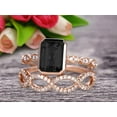 thumbnail image 5 of Glaring 2.25 Carat Black Diamond Moissanite Engagement Ring Solid 10K Rose Gold Promise Ring For Bride Loop Curved Wedding Band Custom Made Sparkling Jewelry, 5 of 5