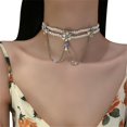 thumbnail image 1 of 38 White Gargantilla de perlas Gargantilla de cristal para mujer Cadena de clavícula Collar de gargantilla de diamantes de imitación, 1 of 5