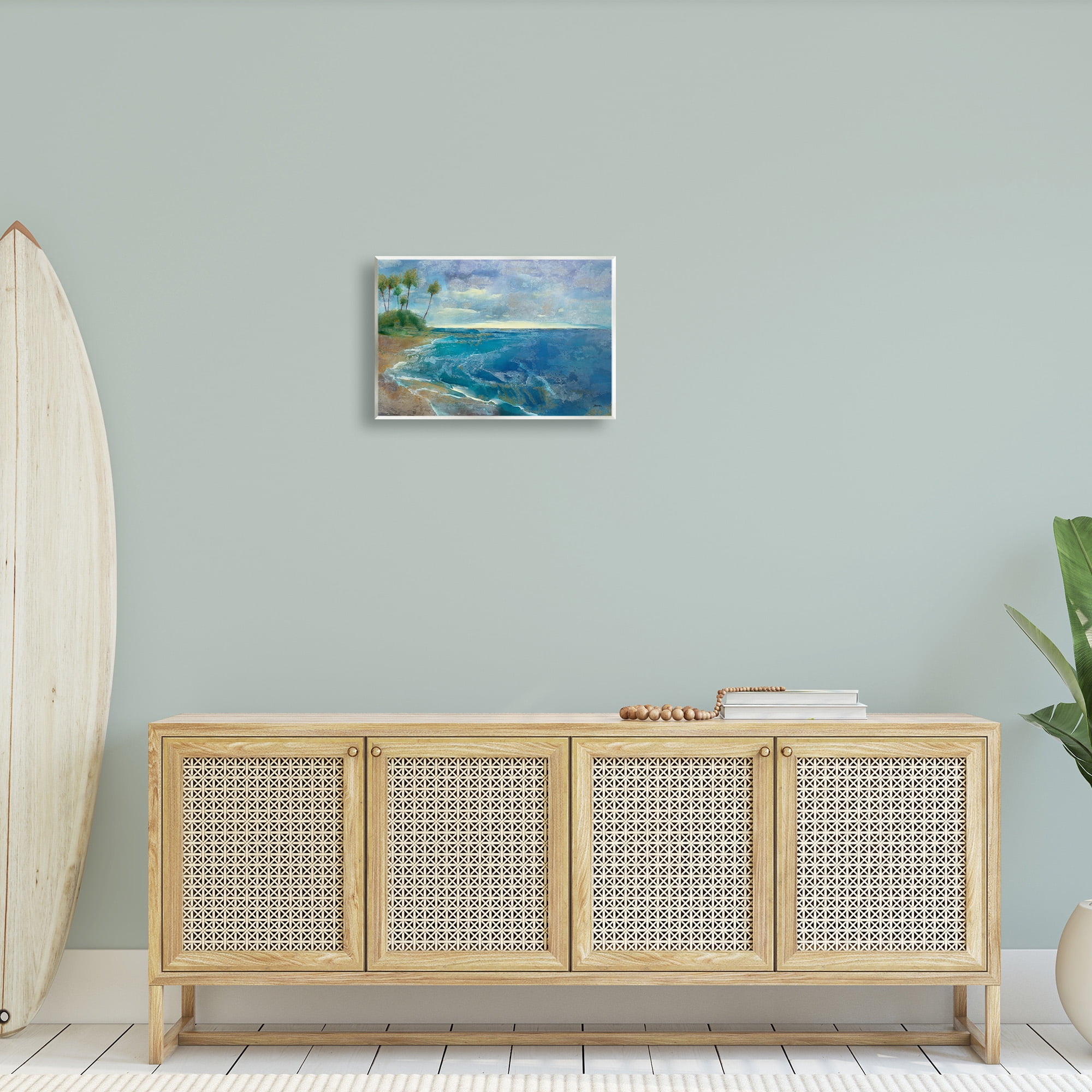 Stupell Industries Modern Pattern Tropics Landscape Painting Unframed Art Print Wall Art, 19 x 13