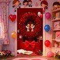 thumbnail image 4 of Aooww Large Valentines-Day Door Cover 35 X 72 In Happy Valentine's Day Banner Decorations Romantic Hanging Background for Indoor Outdoor Valentines Day Home Door Banner Party Supplies,C, 4 of 6