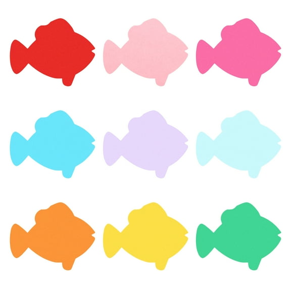 Uxcell Bulletin Cutouts Paper, 54Pcs Fish Shape Paper Cut Out with Adhesive