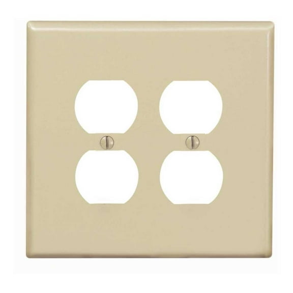 Leviton Duplex Receptacle Wall Plate Midway Nylon - Two Gang, Ivory