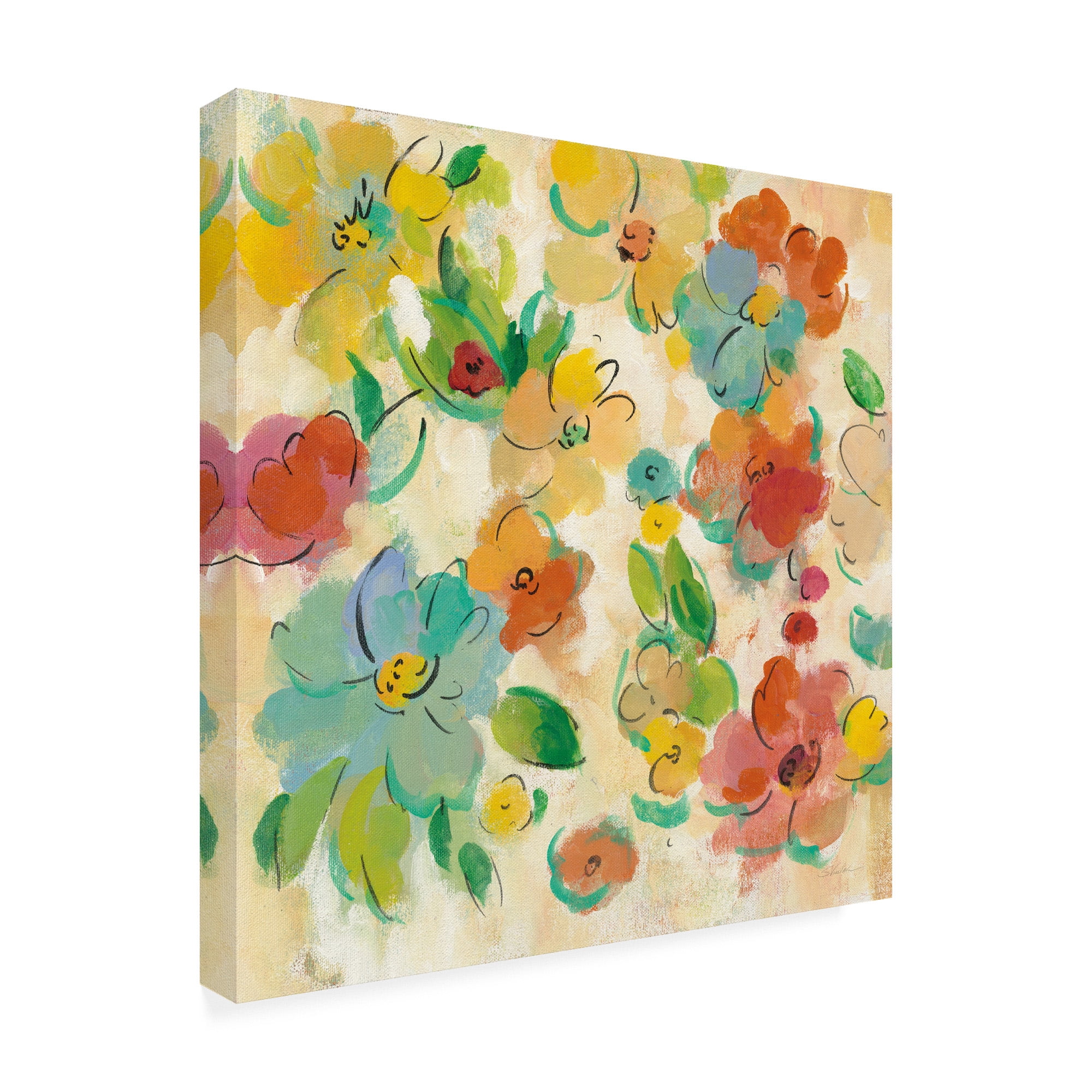 Trademark Fine Art 'Playful Floral Trio II' Canvas Art by Silvia Vassileva