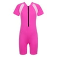 thumbnail image 2 of Sinleey Kids Boys' One Piece  Zipper Swimsuit Rash Guard Shirt Quick Dry Swimwear UPF50+ Rose Red 16, 2 of 7