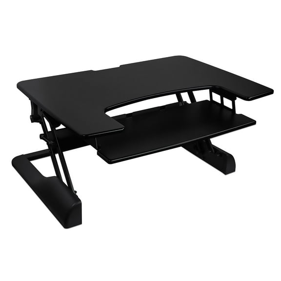 Mount-It! Height Adjustable Standing Desk Converter Monitor Riser, 35" Tabletop Sit-Stand Workstation