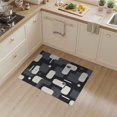 thumbnail image 2 of ODIKA 3'x5' Dark Gray Geometric Sailmaker Stripe Washable Throw Rug Modern Abstract With Clean Lines And Bold Shapes For Spaces for Entryway, Kitchen, Mudroom, Stain Resistant, Low Profile, Non-Slip, 2 of 7