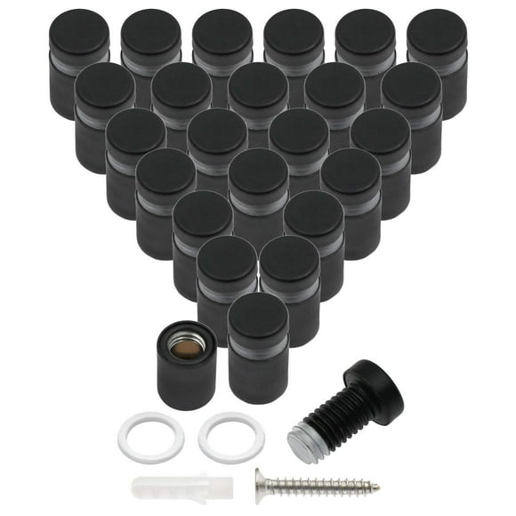 Luomorgo 24 Pcs 1/2"" X 0.78"" Stainless Steel Standoff Screws Wall Sign Standoff Mounting Hardware Advertising Glass Standoff Nail For Hanging Acrylic Picture Frame Black
