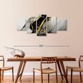 thumbnail image 3 of Elephant Stock Gold Foil Abstract Wall Art - Horizontal Multi Panel Canvas - Living Room Wall Decor - Abstract Multi Panel - Black And Gray Decor - 80" x 36", 3 of 8