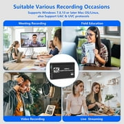 4K Audio Video Capture Card, USB 3.0 HDMI-Compatible Capture Device, Video Converter 1080P 60fps Capture Card for Gaming, Supports Live Video Capture Black By EKIDAZB