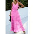 thumbnail image 2 of Vestido Maxi de Verano PRETTYGARDEN con Tirantes Finos Rosa Rosado Talla S, 2 of 5